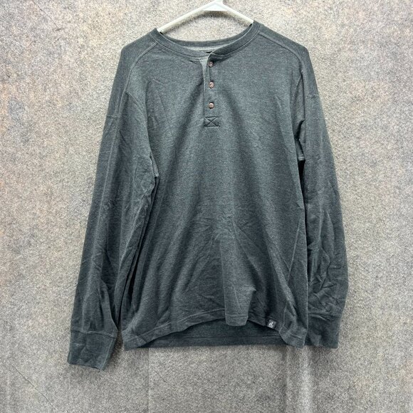 The North Face Henley Shirt Mens Medium Gray Long Sleeve Pullover Cotton Blend - Picture 1 of 10